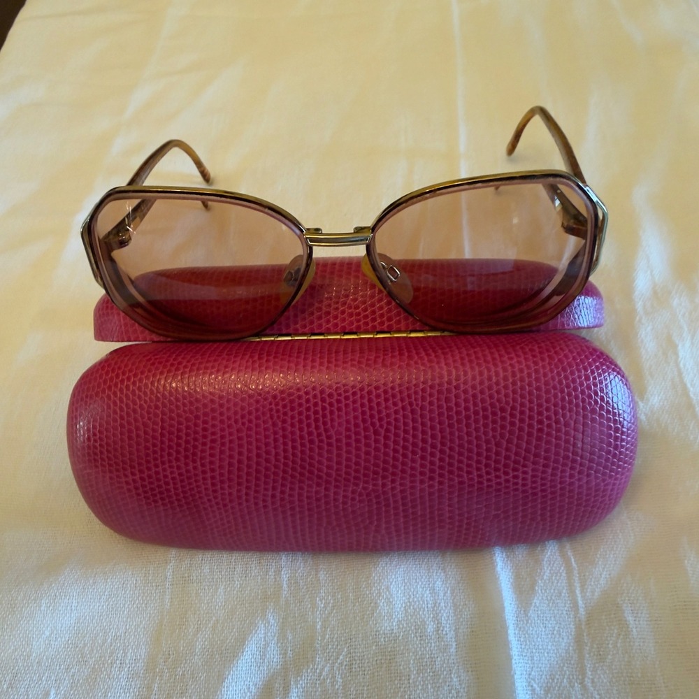 Lauren Michaels 1006M Vintage Sunglasses Tortoise Gold Pink Tint Italy 57-15-130